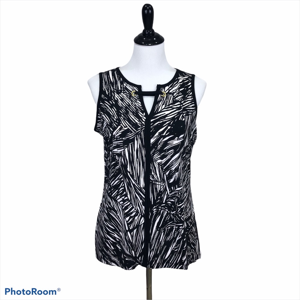 Liz Claiborne Career V neck loose fit sleeveless blouse